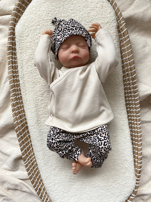 Uniseks newborn broekje panterprint Nellie