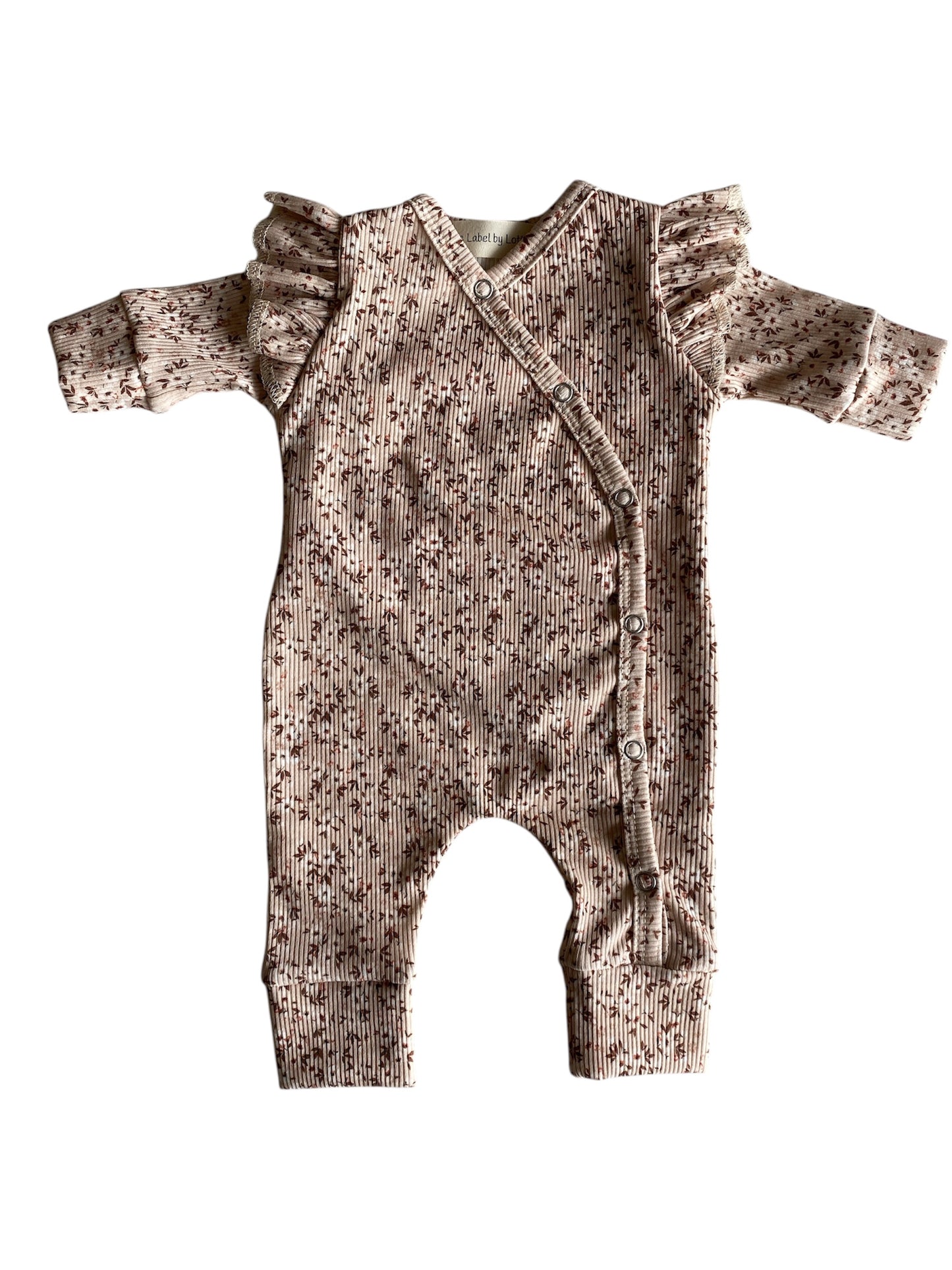 Meisjes boxpakje Lou bloemenprint zachtroze ribstof