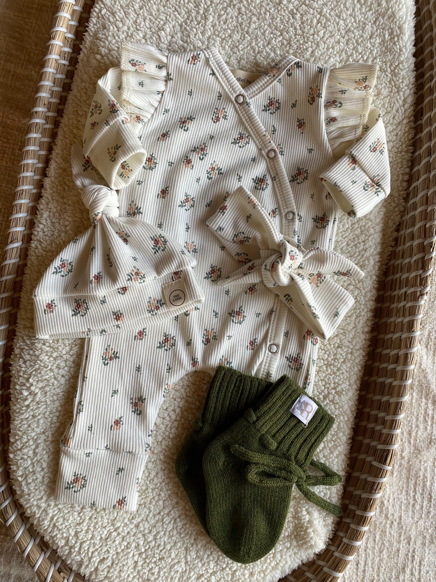 Meisjes boxpakje Lola bloemenprint roest ribstof