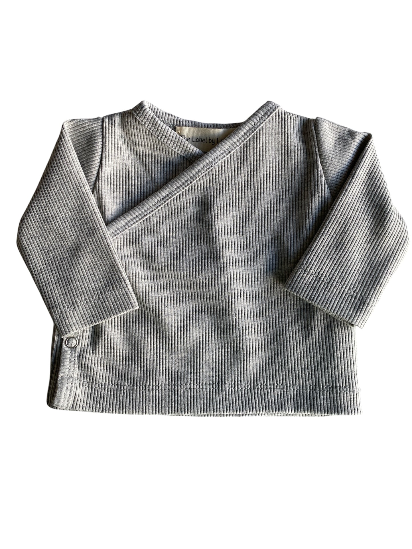 Jongens overslagshirtje ribstof grijs