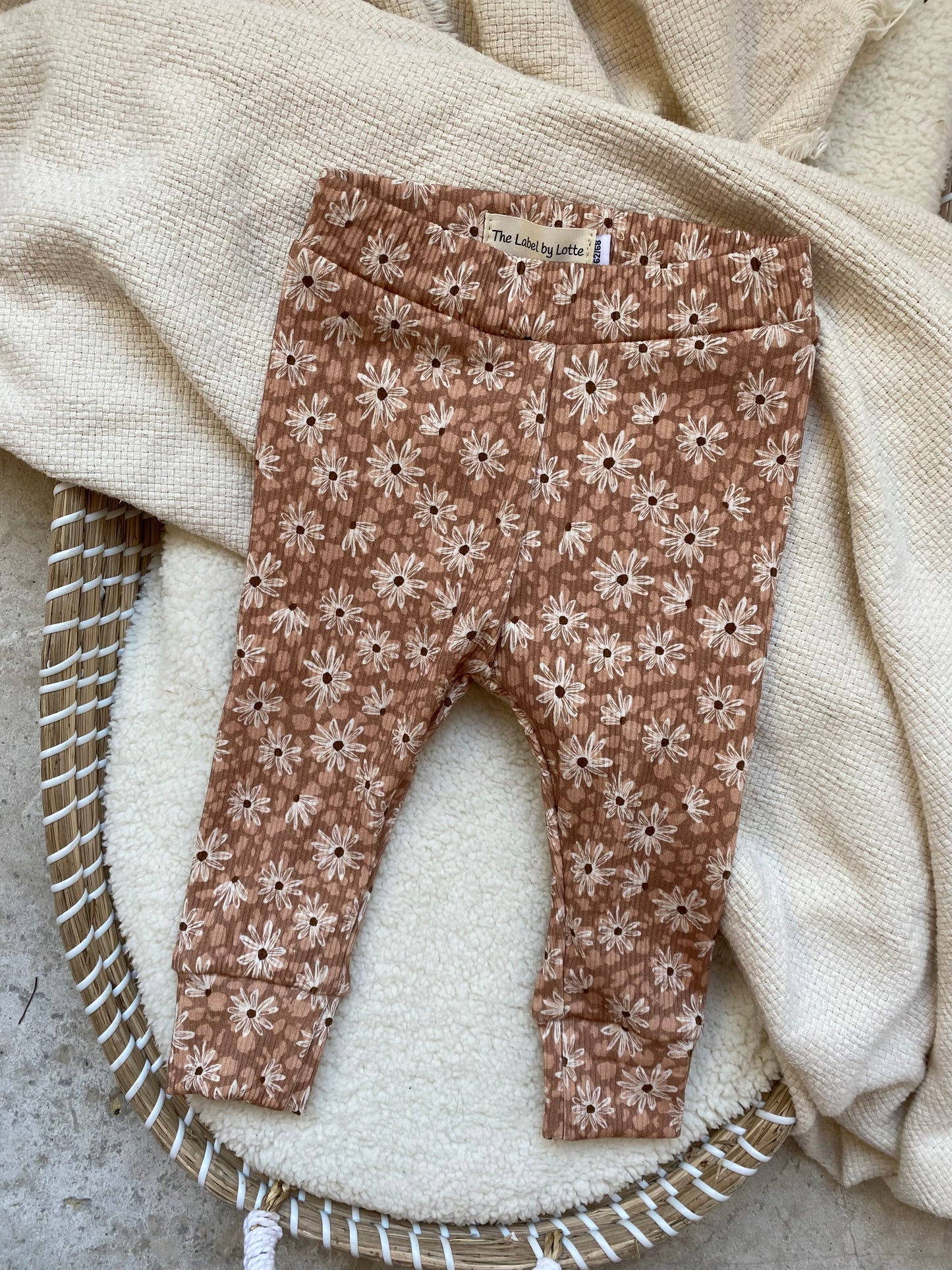 Meisjes kinderlegging Fem bloemenprint roest