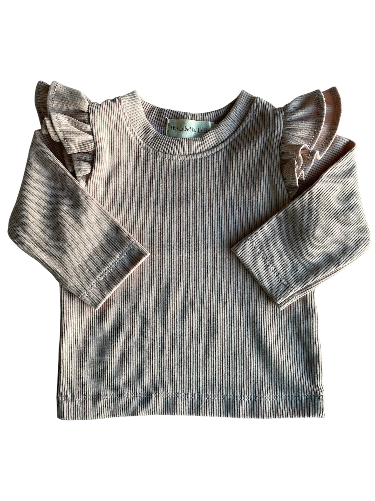 Meisjes t-shirt dubbel ruffletje ribstof blush roze