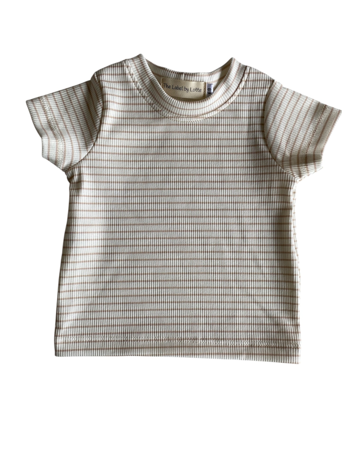 Jongens T-shirt Jip zandkleurige streepjes