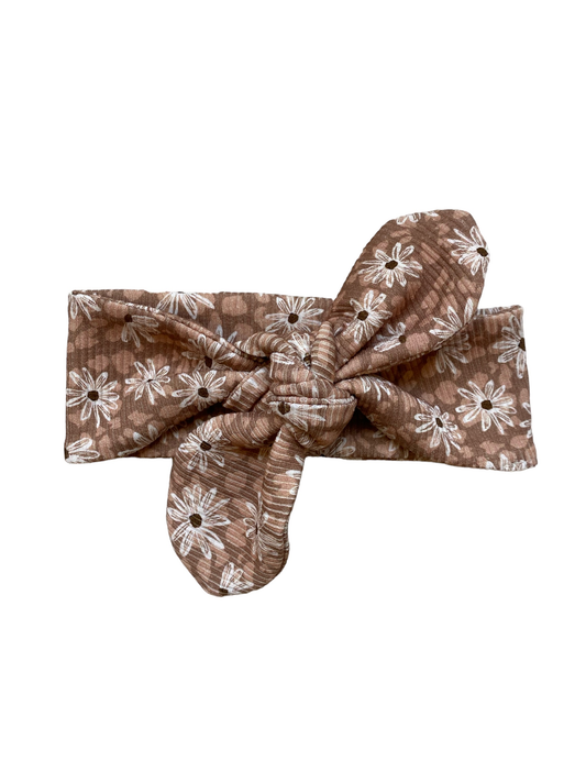 Haarbandje Fem bloemenprint roest