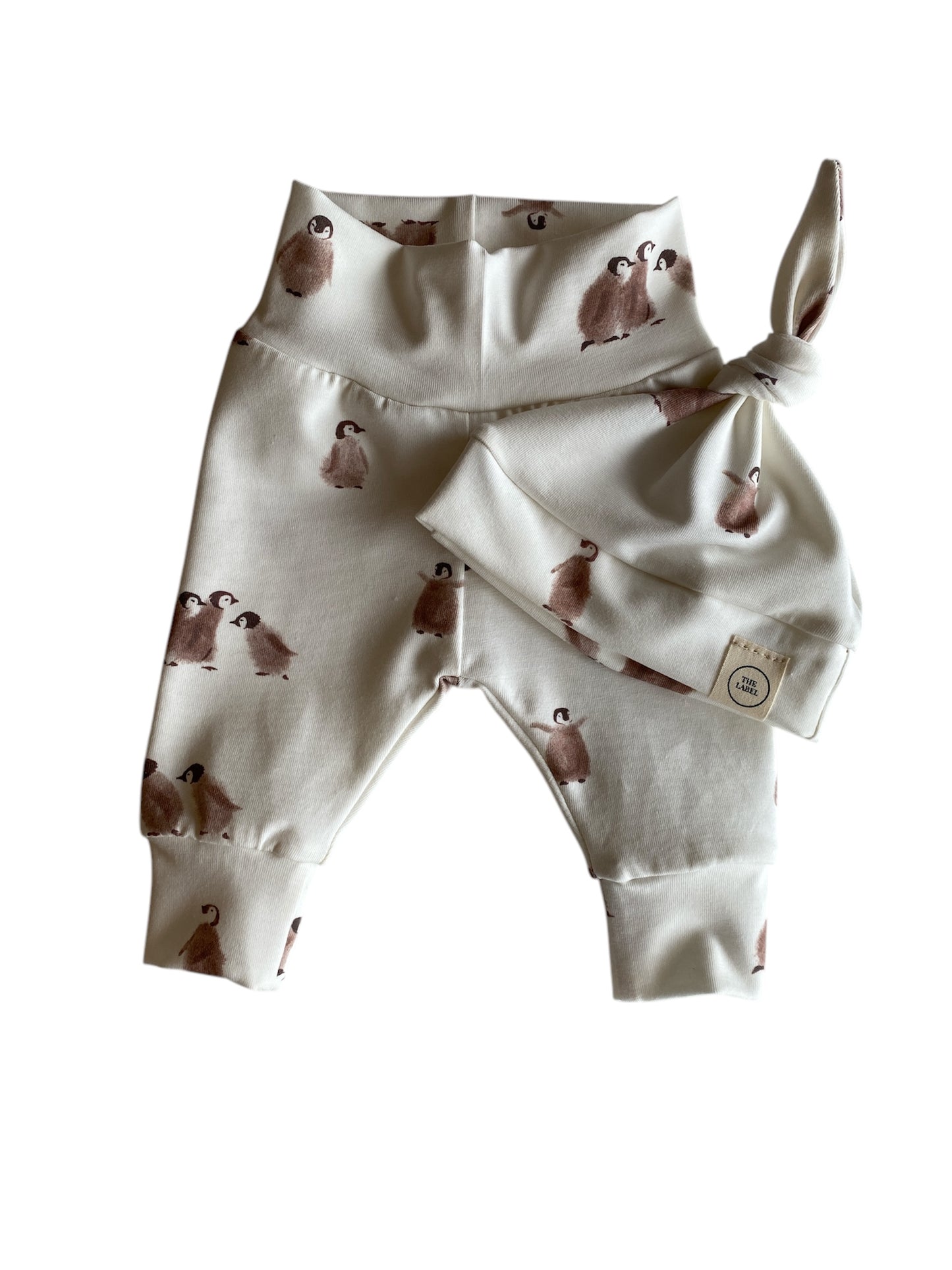 Newborn setje | Baby pinguïns knoopmutsje + babybroekje