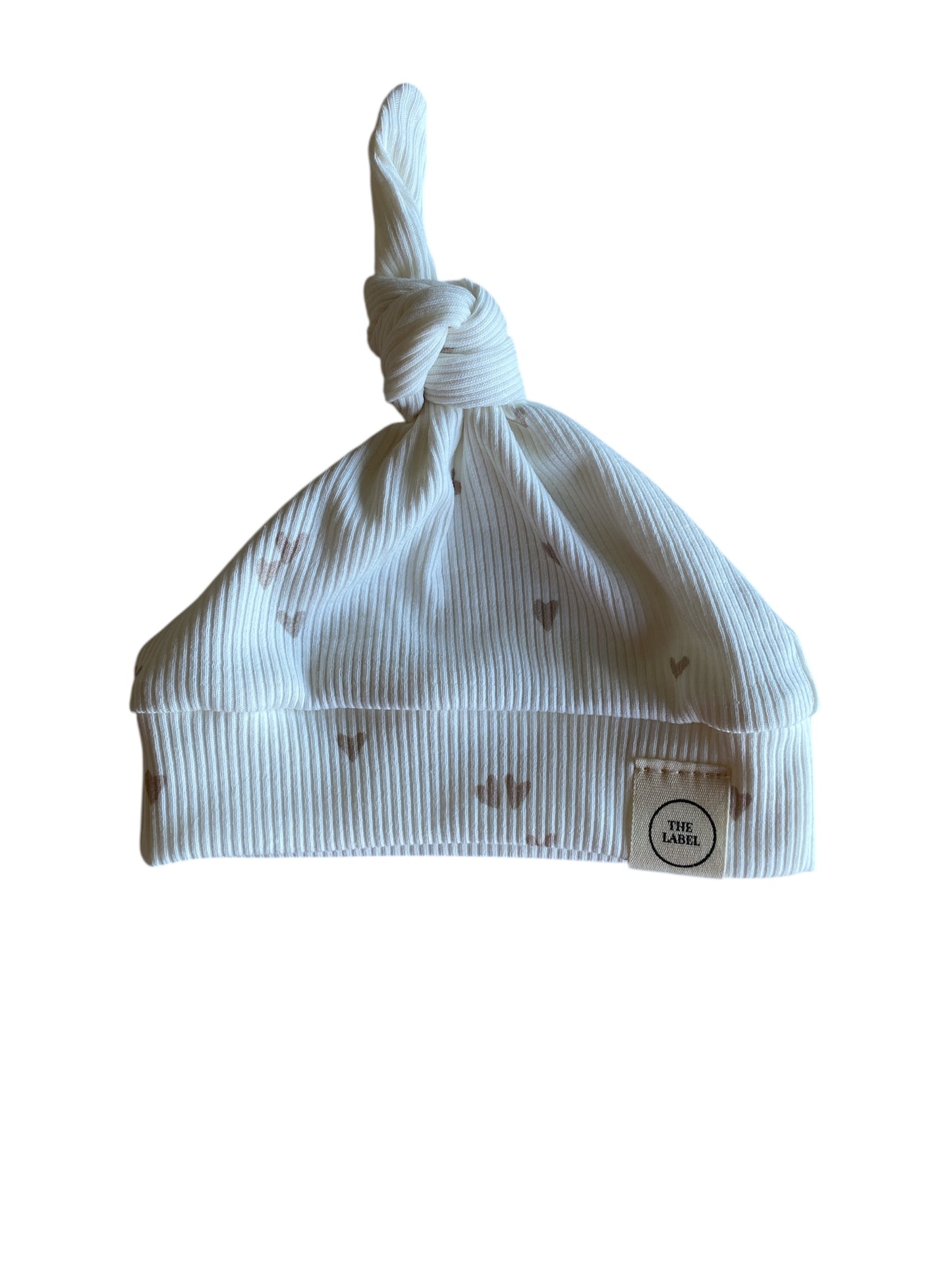 Knoopmutsje | Lia hartjes beige