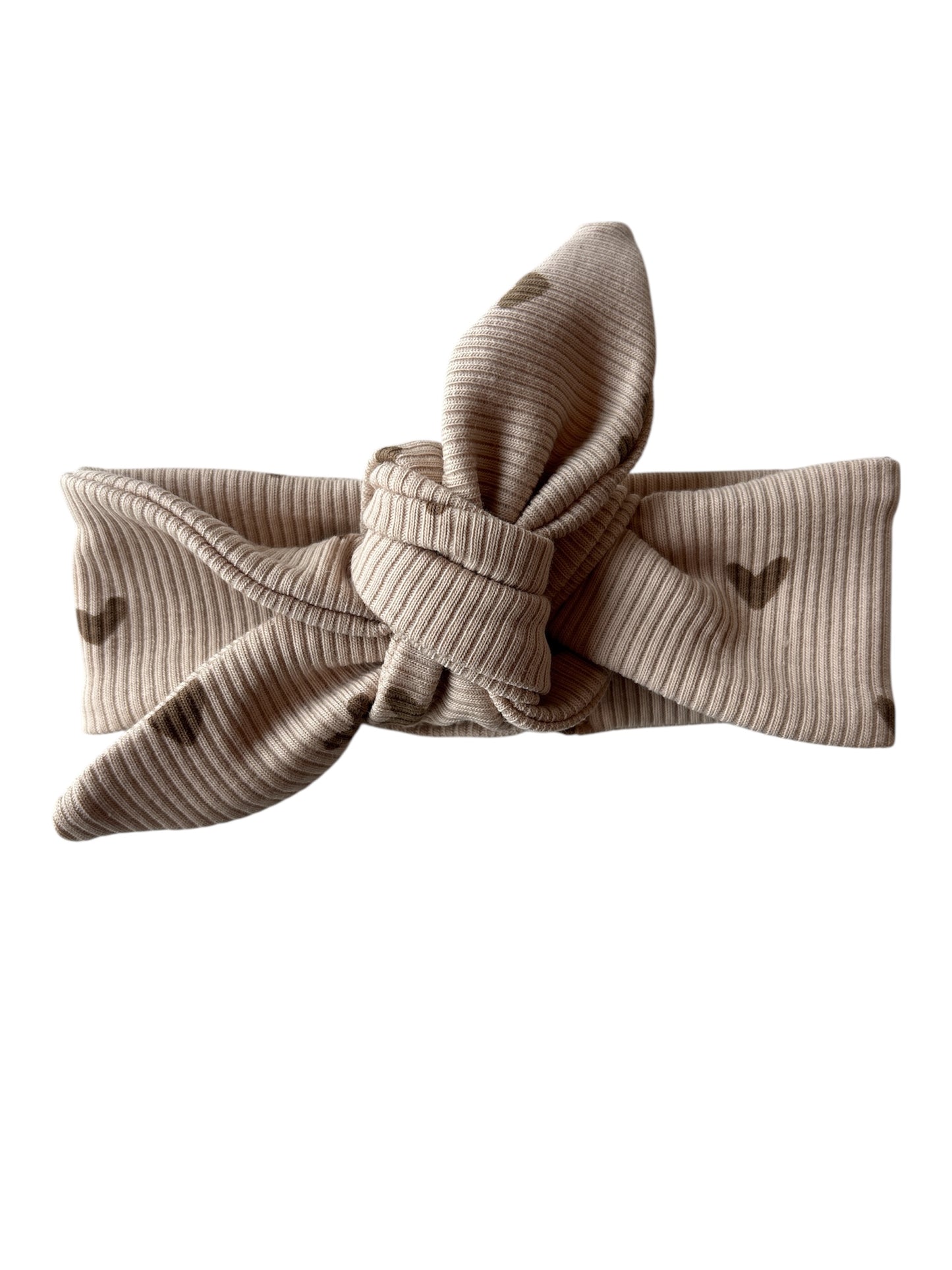 Meisjes haarbandje Zoe hartjesprint beige