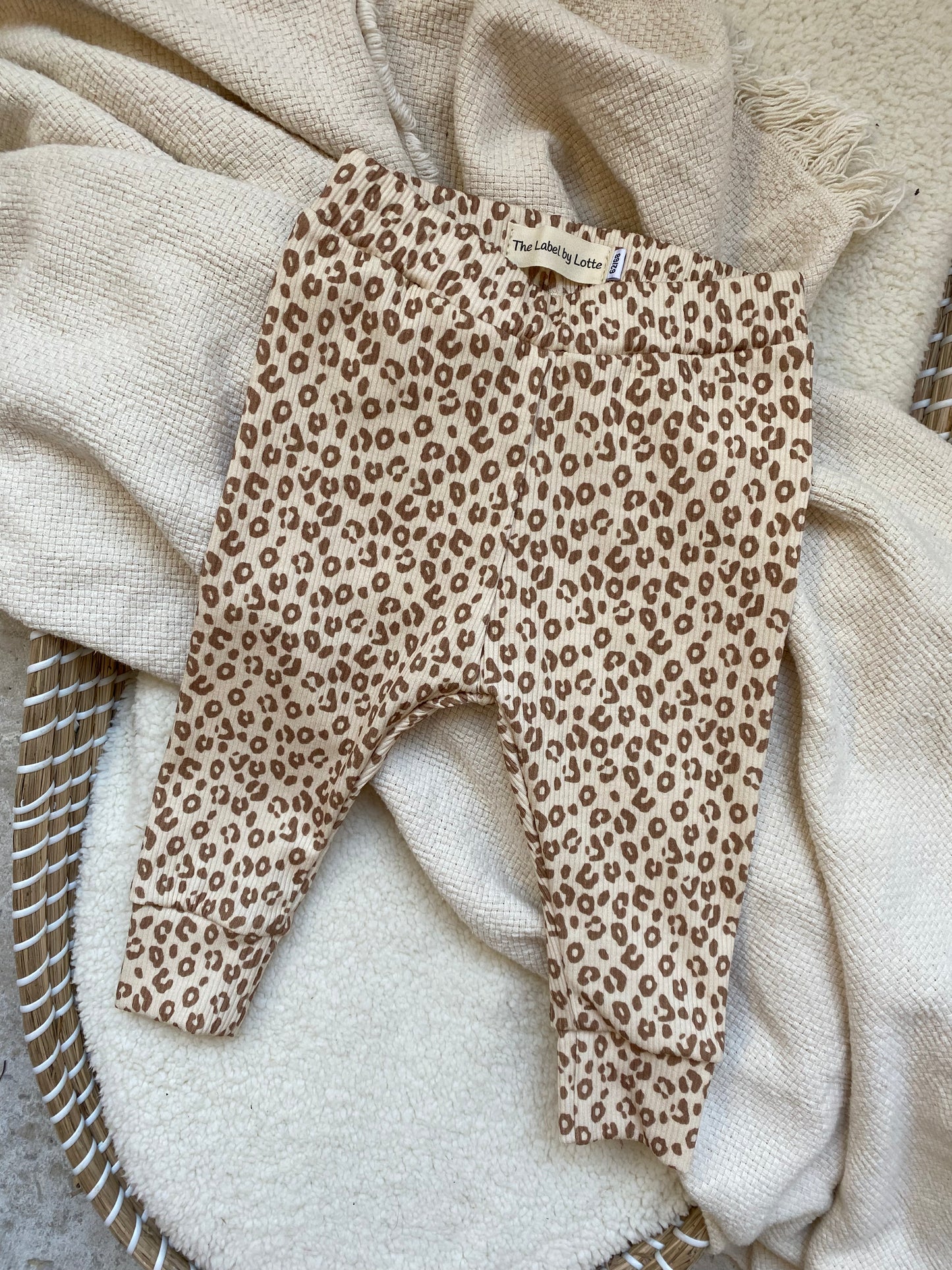 Meisjes kinderlegging Kate panterprint beige
