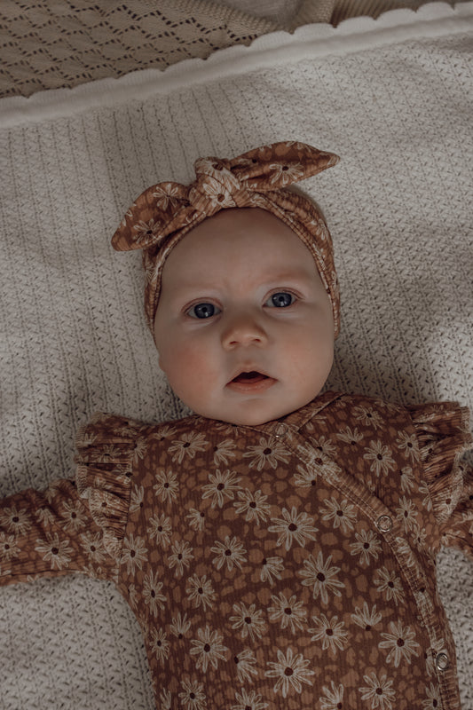 Boxpakje Fem bloemenprint brique ribstof