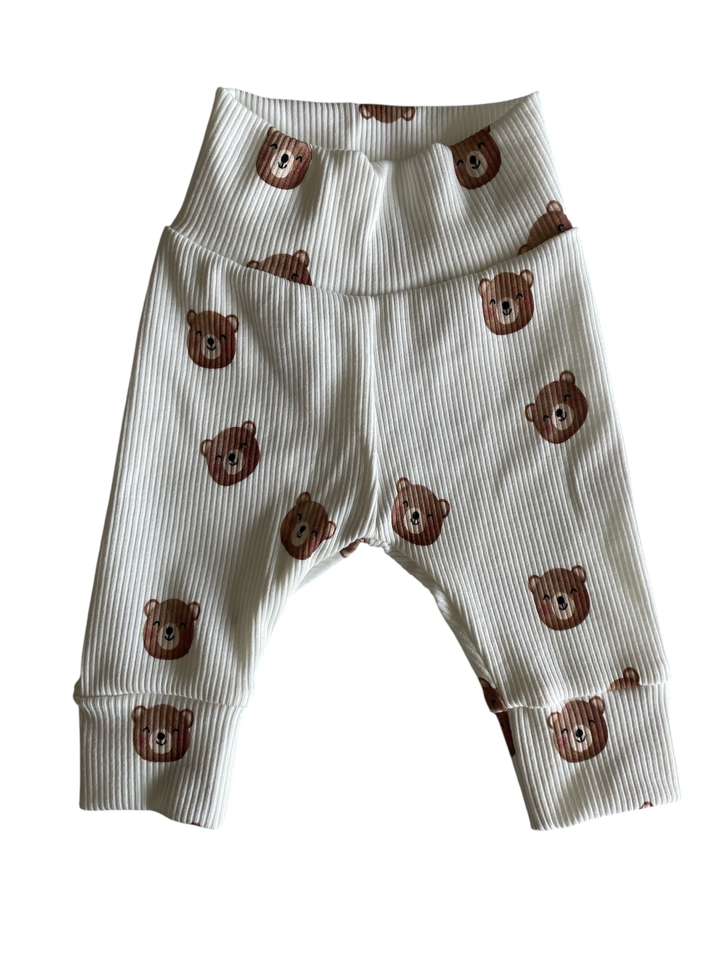 Uniseks newborn broekje beertjesprint offwhite