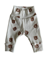 Uniseks newborn broekje beertjesprint offwhite