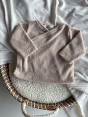 Uniseks overslagshirtje badstof beige