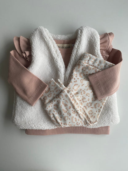 Kinder teddy giletje offwhite