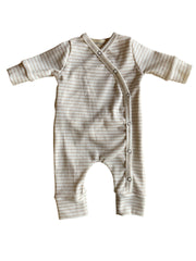 Uniseks boxpakje Jip streepjes beige ribstof