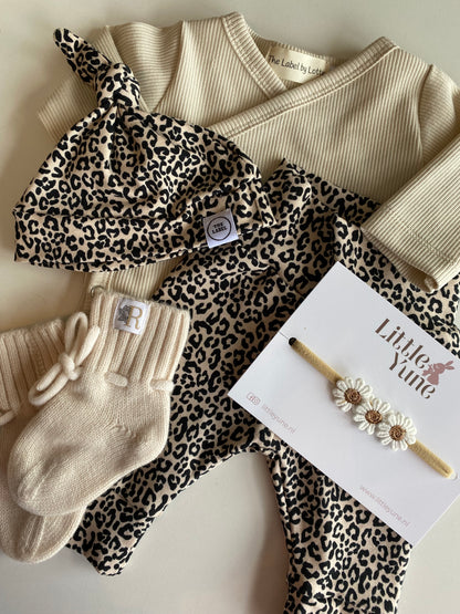 Uniseks newborn broekje panterprint Nellie