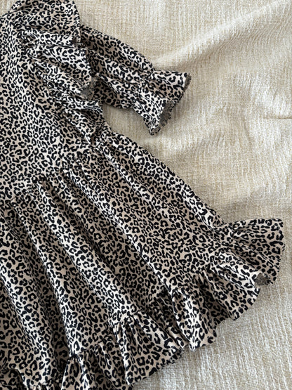 Meisjes jurk panterprint Nellie