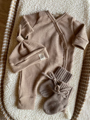 Jongens boxpakje kabel donker beige