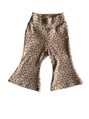 Meisjes flared broekje Kate panterprint beige