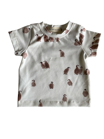 Jongens T-shirt pinguïnprint off-white – The Label by Lotte