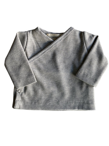 Jongens overslagshirtje ribstof grijs