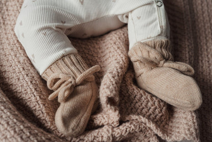 Meisjes boxpakje Lia hartjesprint beige ribstof