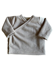 Jongens overslagshirtje kabel donker beige