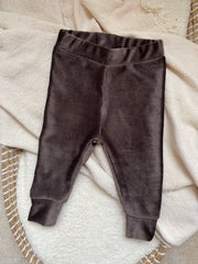 SALE Velvet rib legging donker grijs/bruin jongens
