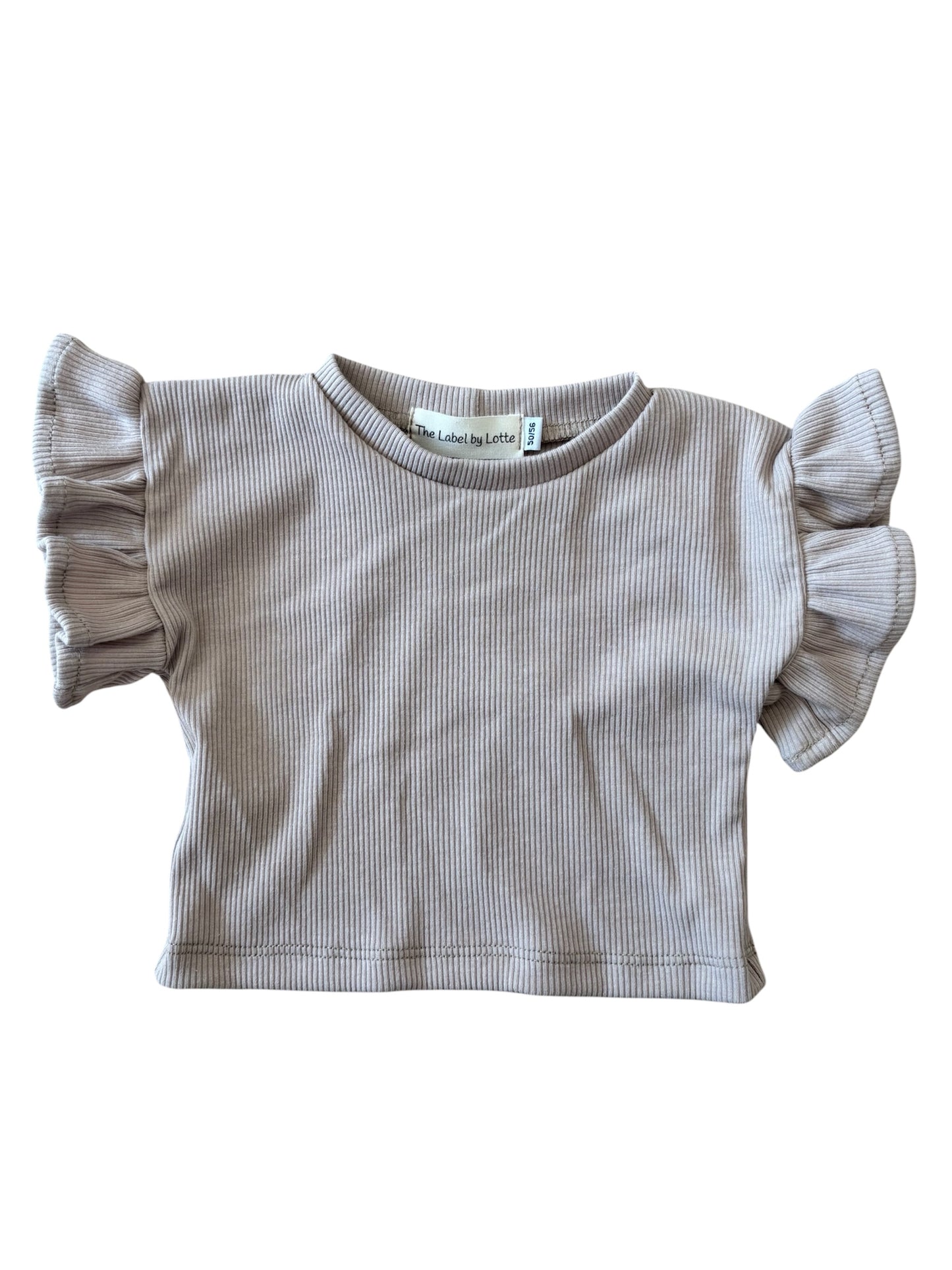 Shirtje met ruffles Zand