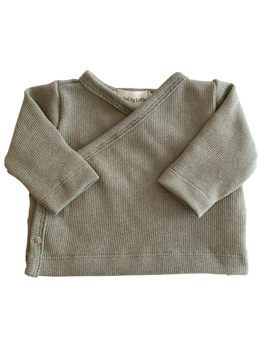 Jongens overslagshirtje groen baby knit
