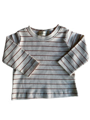 Jongens t-shirt streepjes ribstof beige/bruin