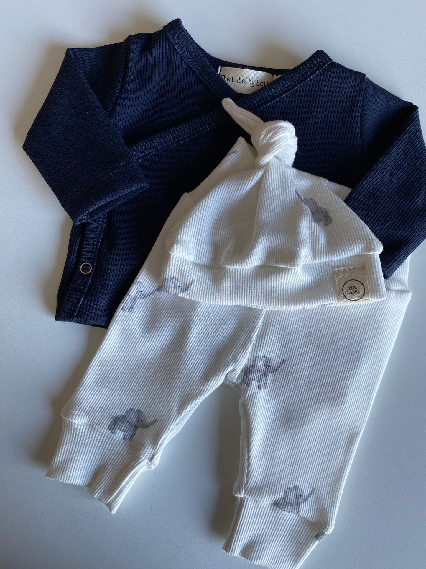 Jongens overslagshirtje ribstof donkerblauw