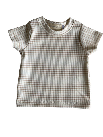 Jongens T-shirt Jip zandkleurige streepjes