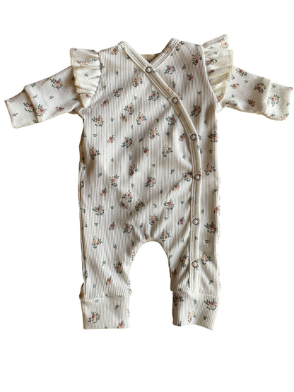 Meisjes boxpakje Lola bloemenprint roest ribstof