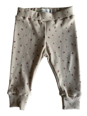 Meisjes kinderlegging kleine bloementjesprint zand brique ribstof