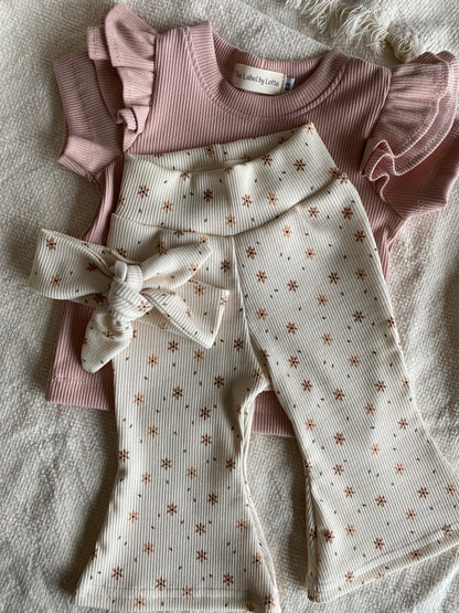 Meisjes T-shirt dubbel ruffletje blush roze – The Label by Lotte