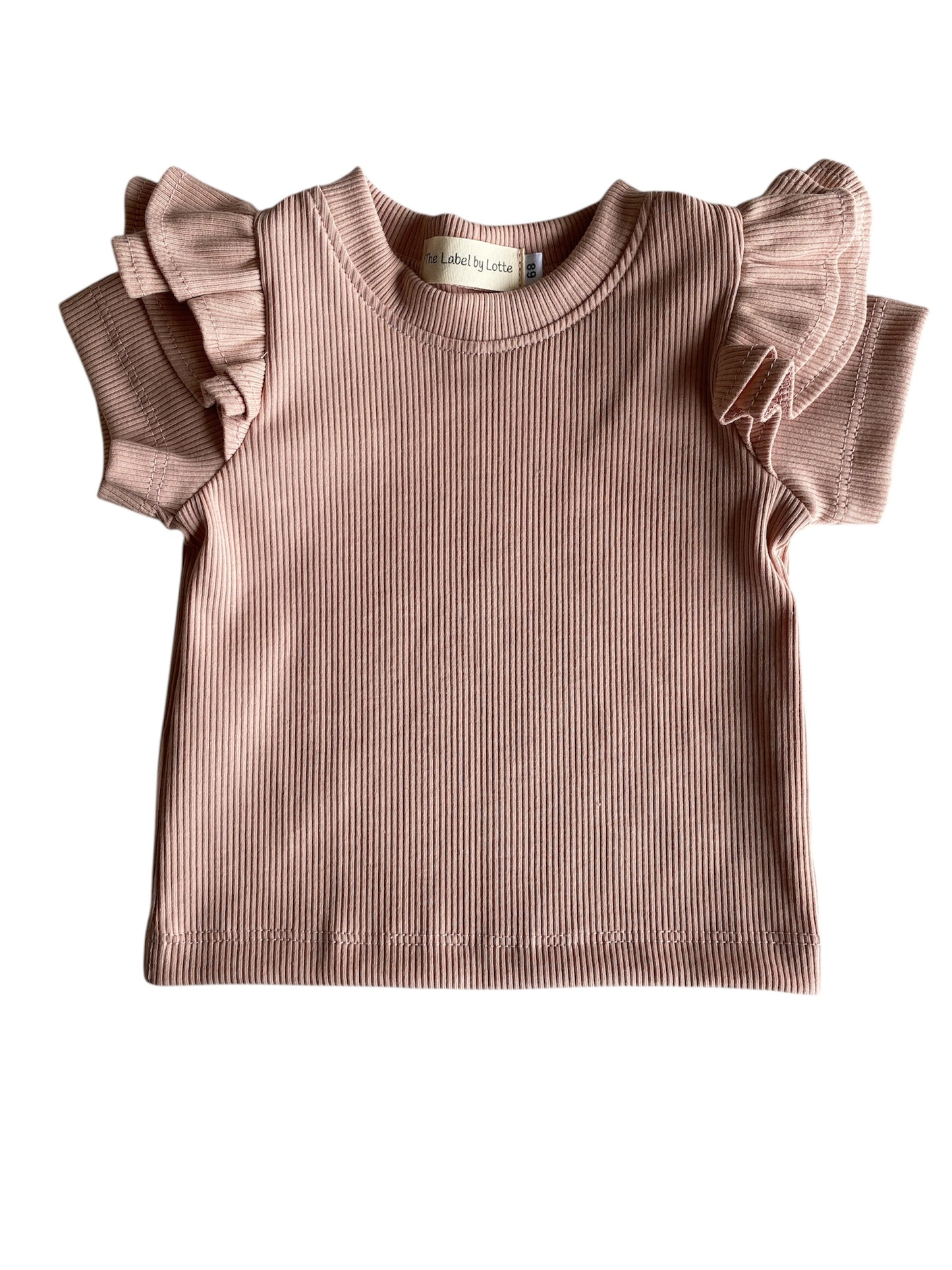 Meisjes T-shirt dubbel ruffletje blush roze – The Label by Lotte