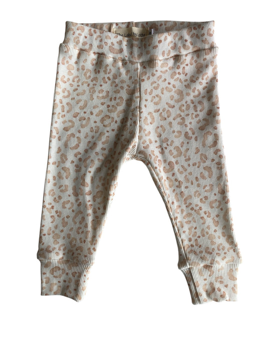 Meisjes babybroekje Loué panterprint wit/beige