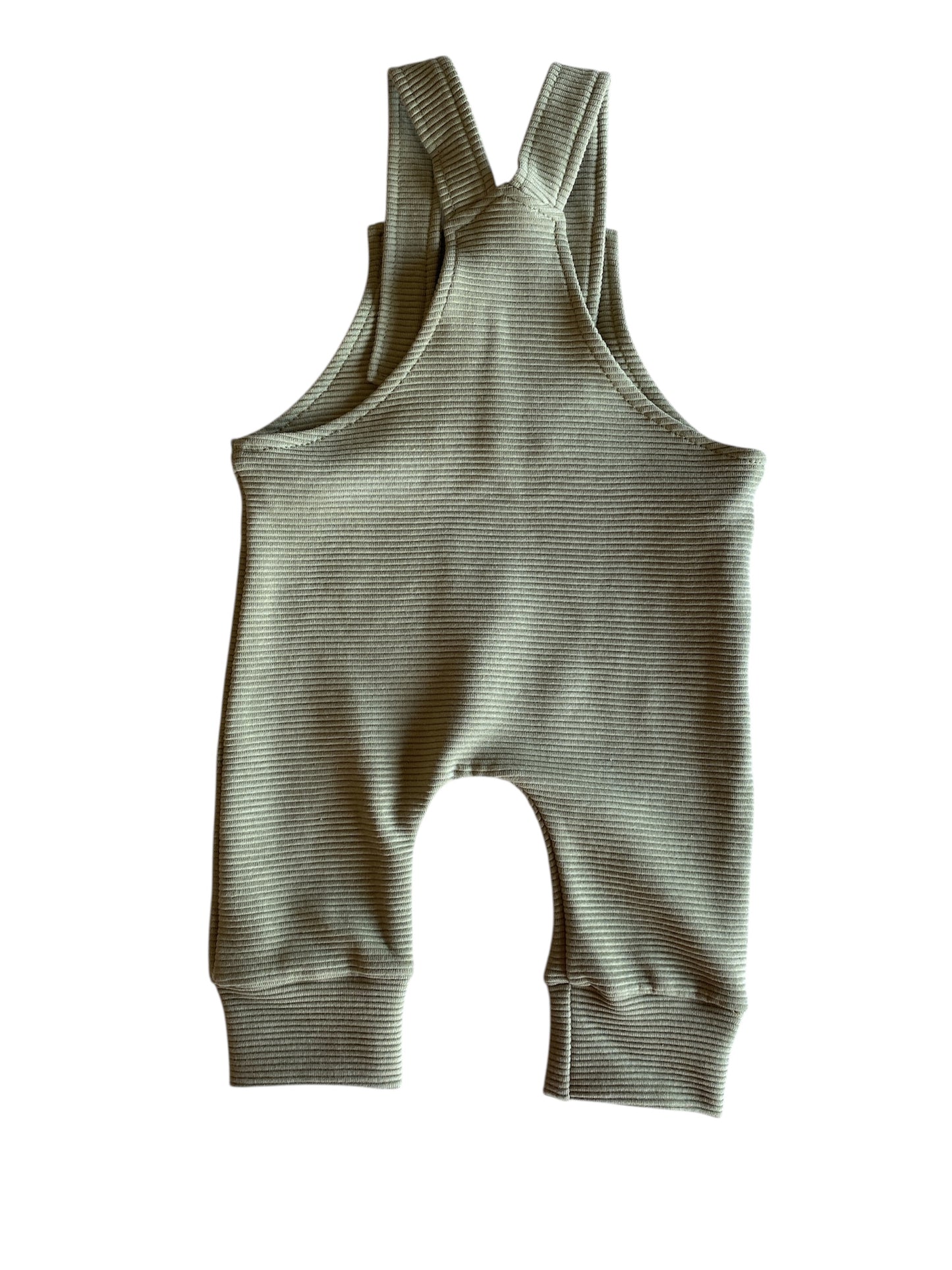 Jongens baby tuinbroekje ribstof groen – verstelbare salopette