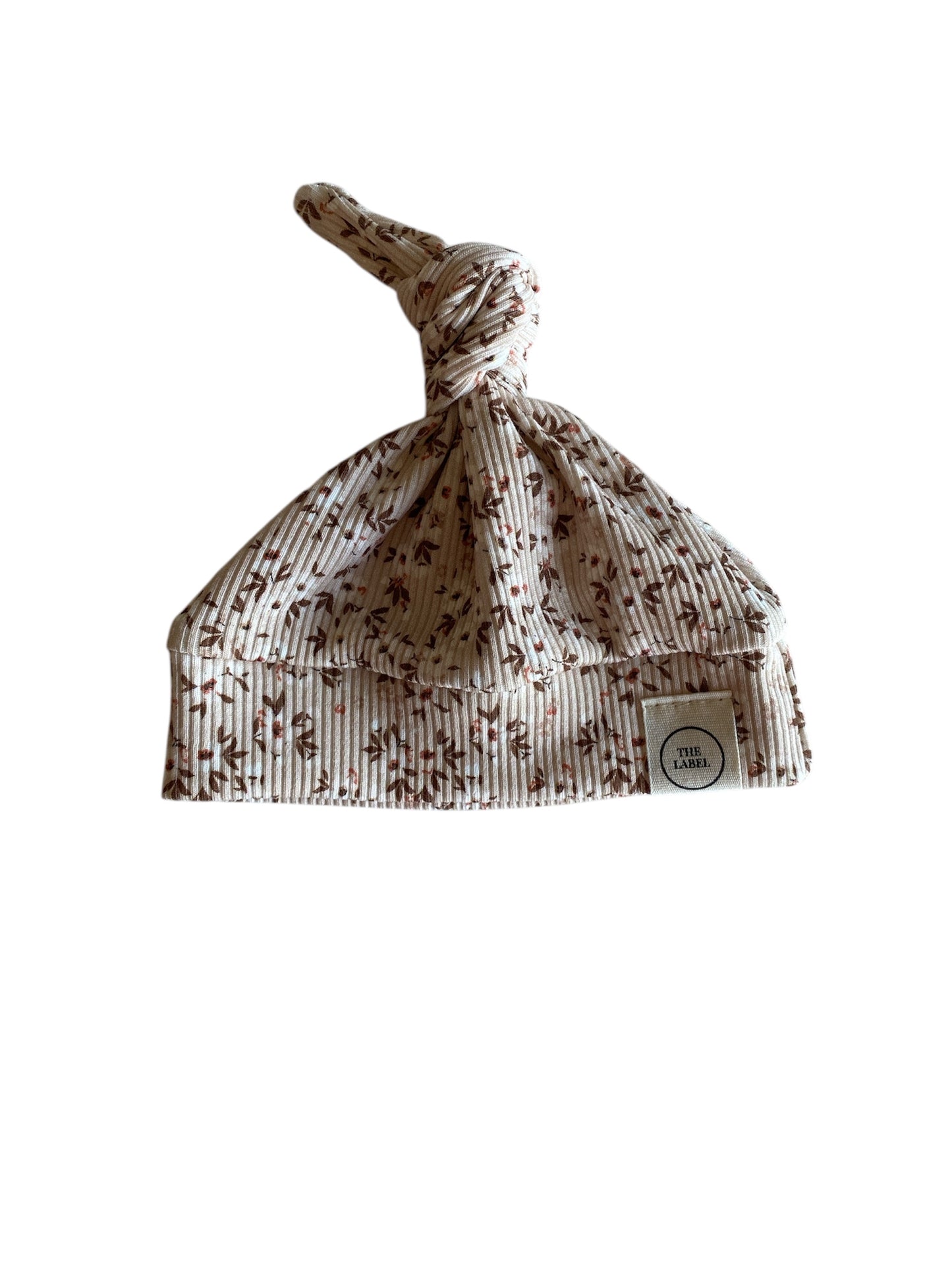 Meisjes knoopmutsje Lou bloemenprint zachtroze