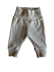 Uniseks newborn broekje ribstof beige