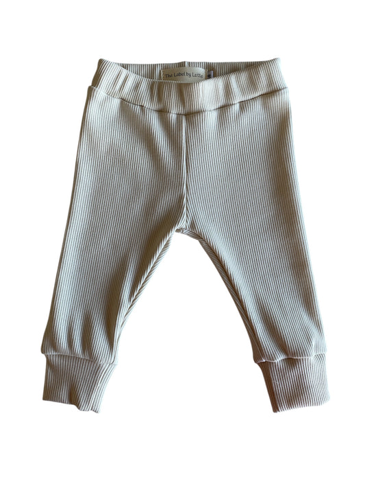 Uniseks babybroekje ribstof beige