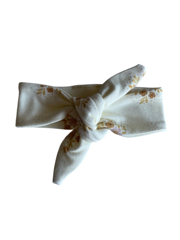 Meisjes haarbandje bloemenprint botergeel