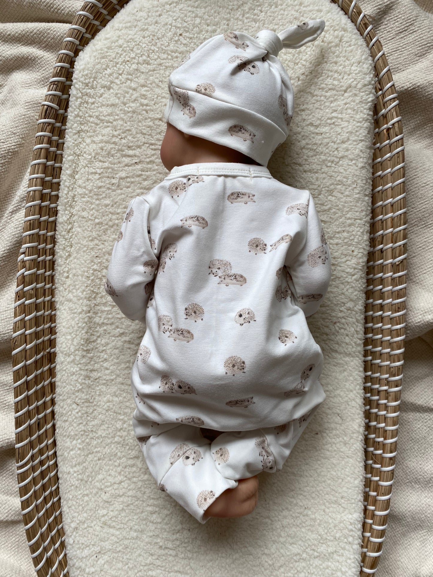 Uniseks boxpakje egeltjesprint offwhite beige