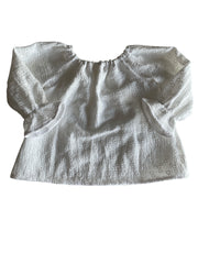 Meisjes broderie blouse met geborduurde bloementjes wit