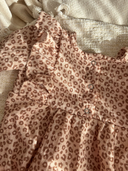 Playsuit/Romper met ruffle en panterprint Kate