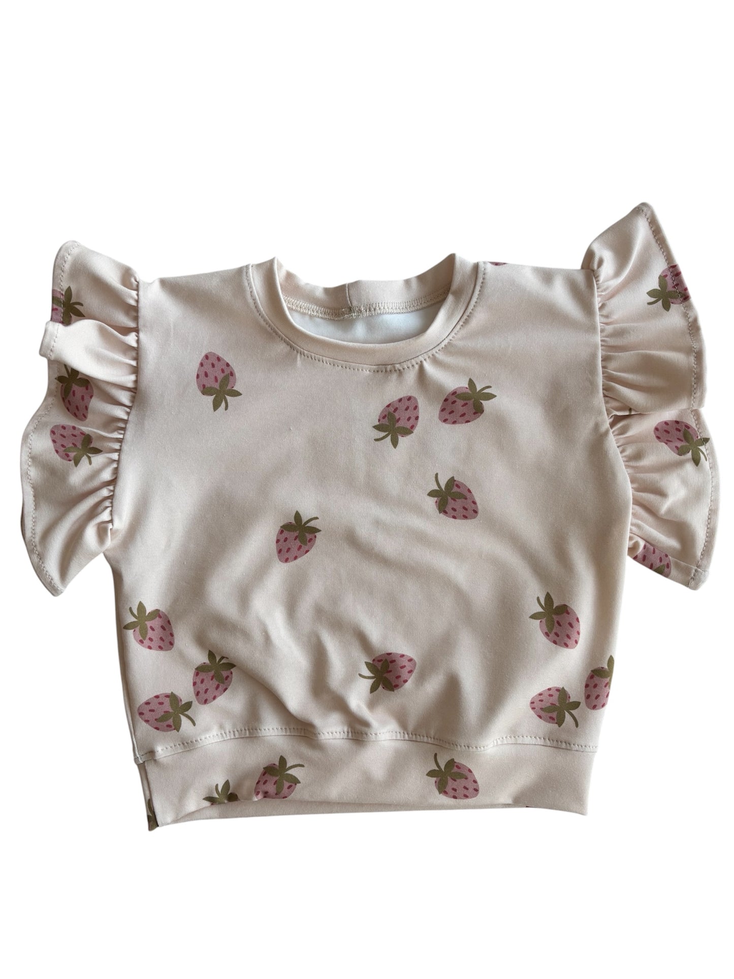 Oversized T-shirt met ruffle aardbei
