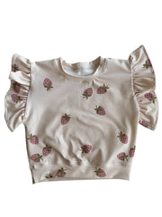 Oversized T-shirt met ruffle aardbei