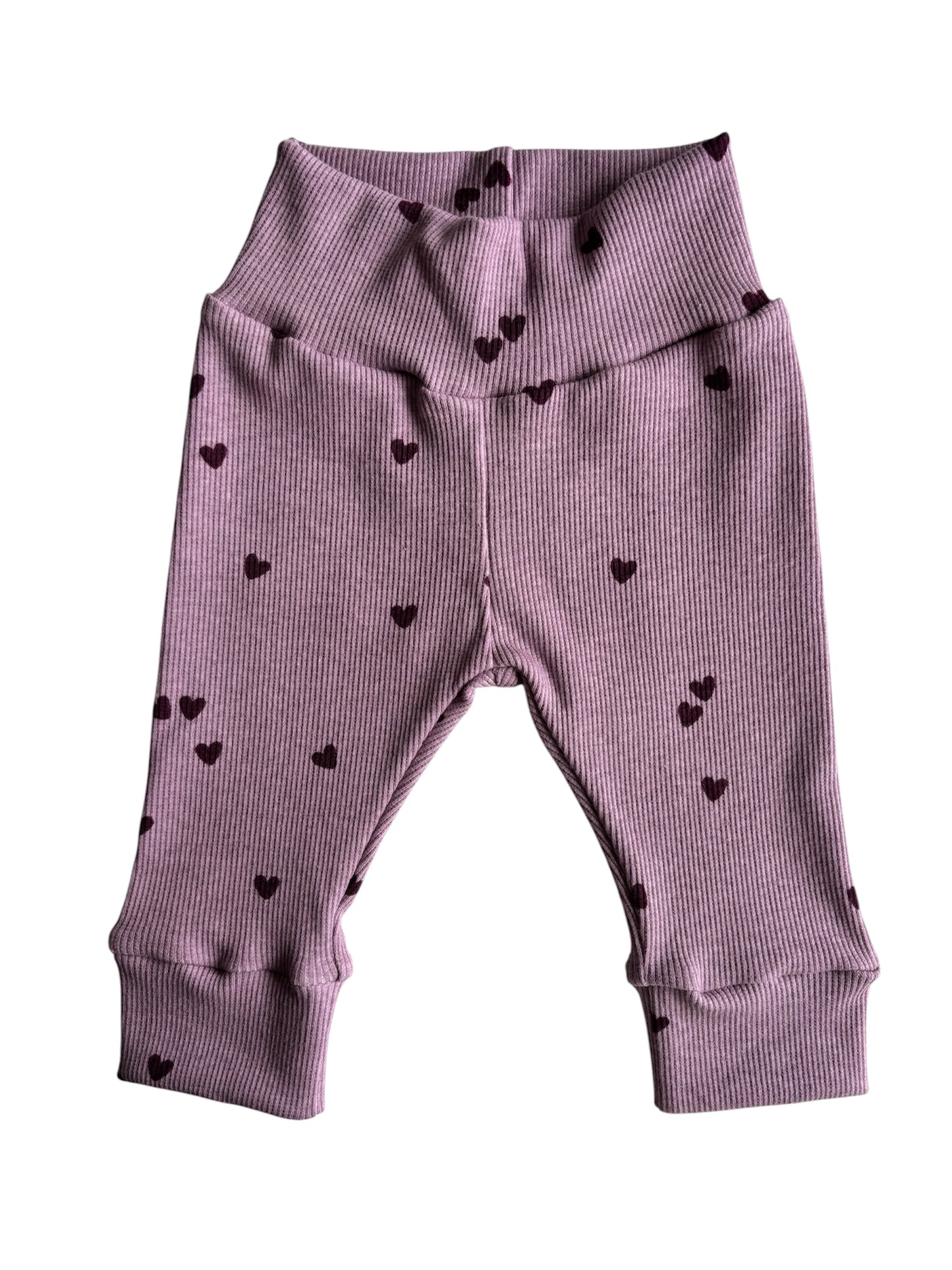 Meisjes newborn broekje Lucy hartjes paars