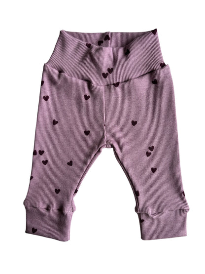 Meisjes newborn broekje Lucy hartjes paars