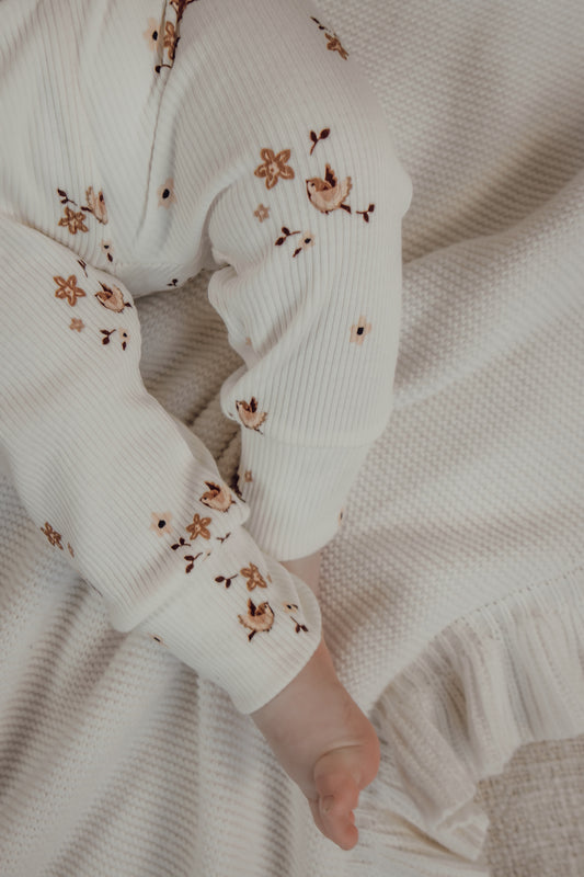 Meisjes newborn broekje vogeltjesprint